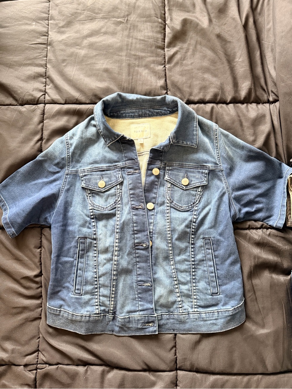Torrid Short Sleeve Denim Jacket - Blue